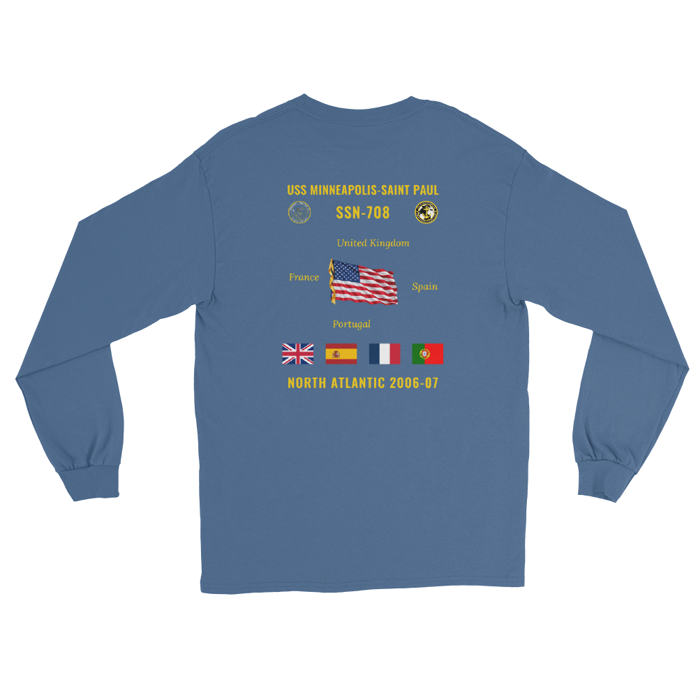USS Minneapolis-Saint Paul (SSN-708) 2006-07 North Atlantic Long Sleeve Cruise Shirt
