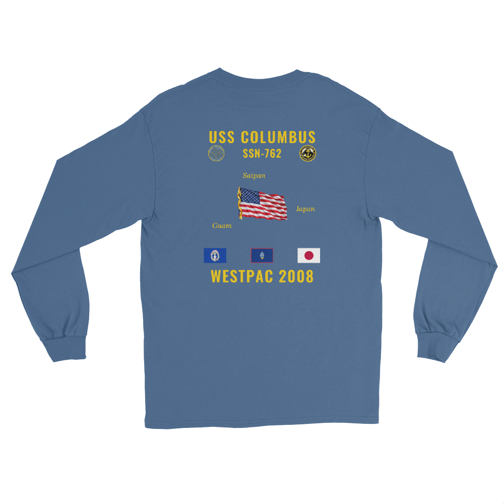 USS Columbus (SSN-762) 2008 WestPac Long Sleeve Cruise Shirt