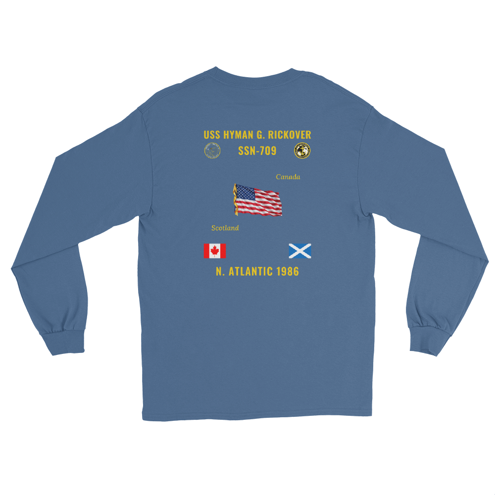 USS Hyman G. Rickover (SSN-709) 1986 N. Atlantic Long Sleeve Cruise Shirt
