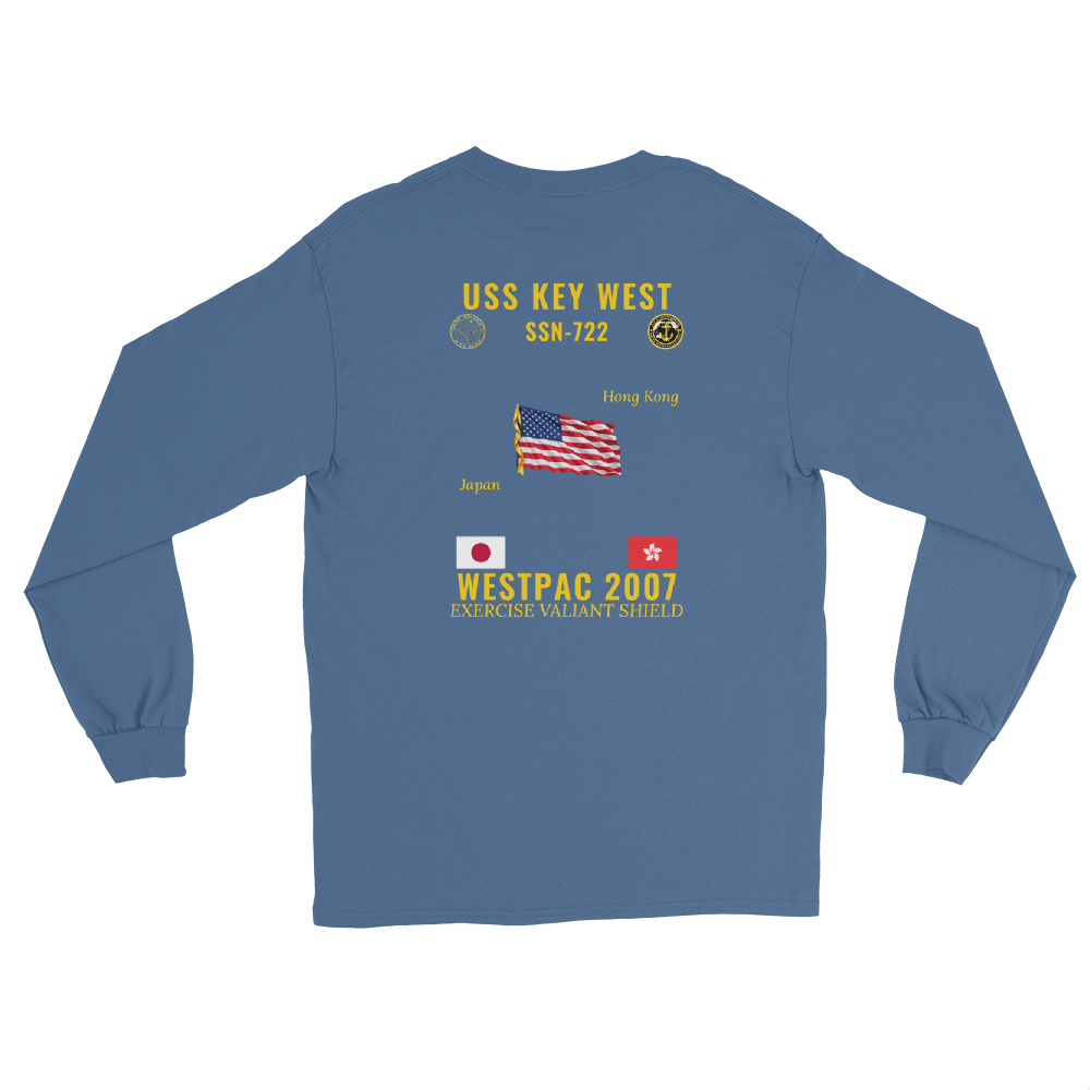 USS Key West (SSN-722) 2007 WestPac Long Sleeve Cruise Shirt