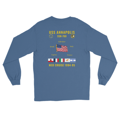 USS Annapolis (SSN-760) 1994-95 Med Long Sleeve Cruise Shirt