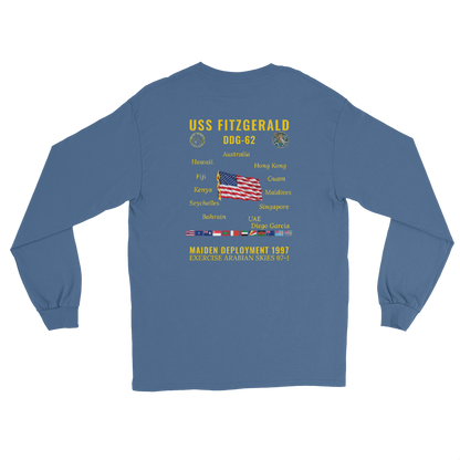 USS Fitzgerald (DDG-62) 1997 Maiden Deployment Long Sleeve Cruise Shirt