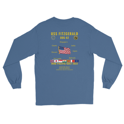 USS Fitzgerald (DDG-62) 2022 Indo-pacific/Gulf Long Sleeve Cruise Shirt