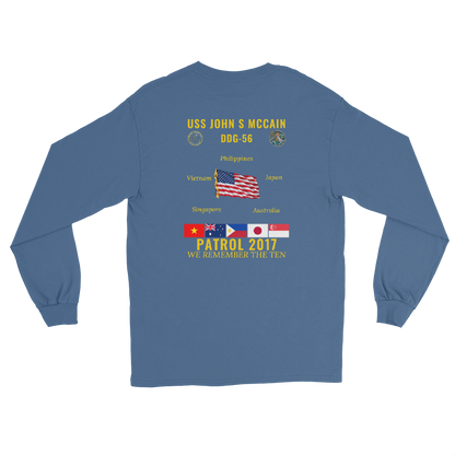 USS John S McCain (DDG-56) 2017 Patrol Long Sleeve Cruise Shirt