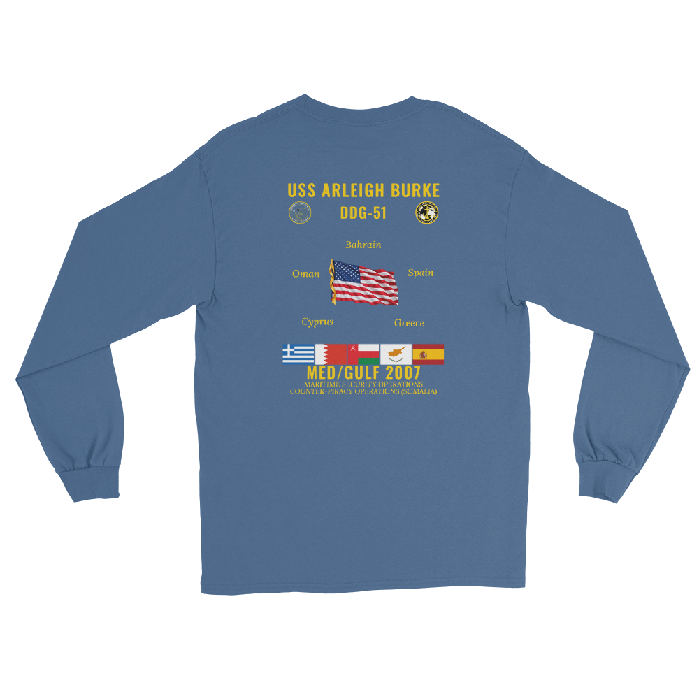 USS Arleigh Burke (DDG-51) 2007 Med/Gulf Long Sleeve Cruise Shirt