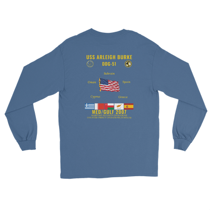 USS Arleigh Burke (DDG-51) 2007 Med/Gulf Long Sleeve Cruise Shirt