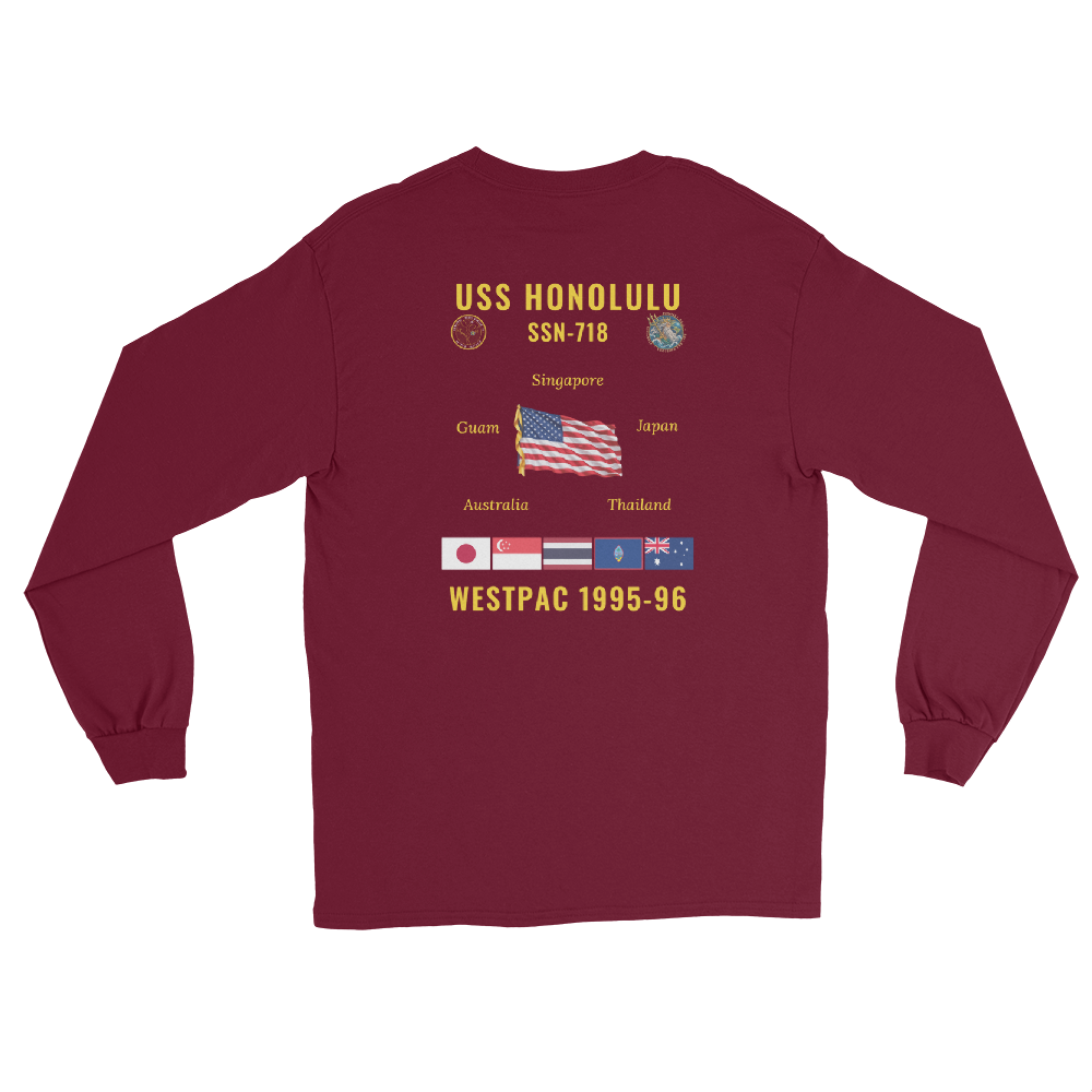 USS Honolulu (SSN-718) 1995-96 WestPac Long Sleeve Cruise Shirt