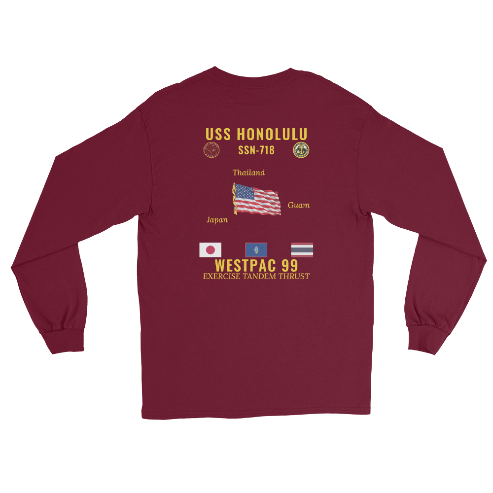 USS Honolulu (SSN-718) 1999 WestPac Long Sleeve Cruise Shirt