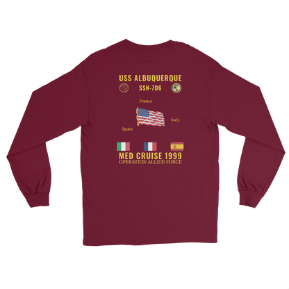 USS Albuquerque (SSN-706) 1999 Med Long Sleeve Cruise Shirt