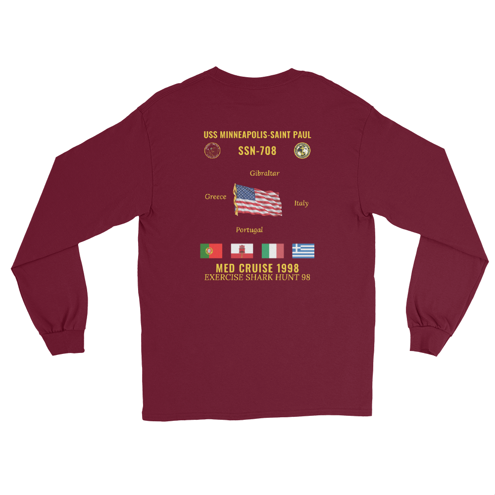 USS Minneapolis-Saint Paul (SSN-708) 1998 Med Long Sleeve Cruise Shirt