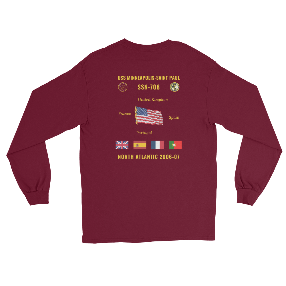 USS Minneapolis-Saint Paul (SSN-708) 2006-07 North Atlantic Long Sleeve Cruise Shirt