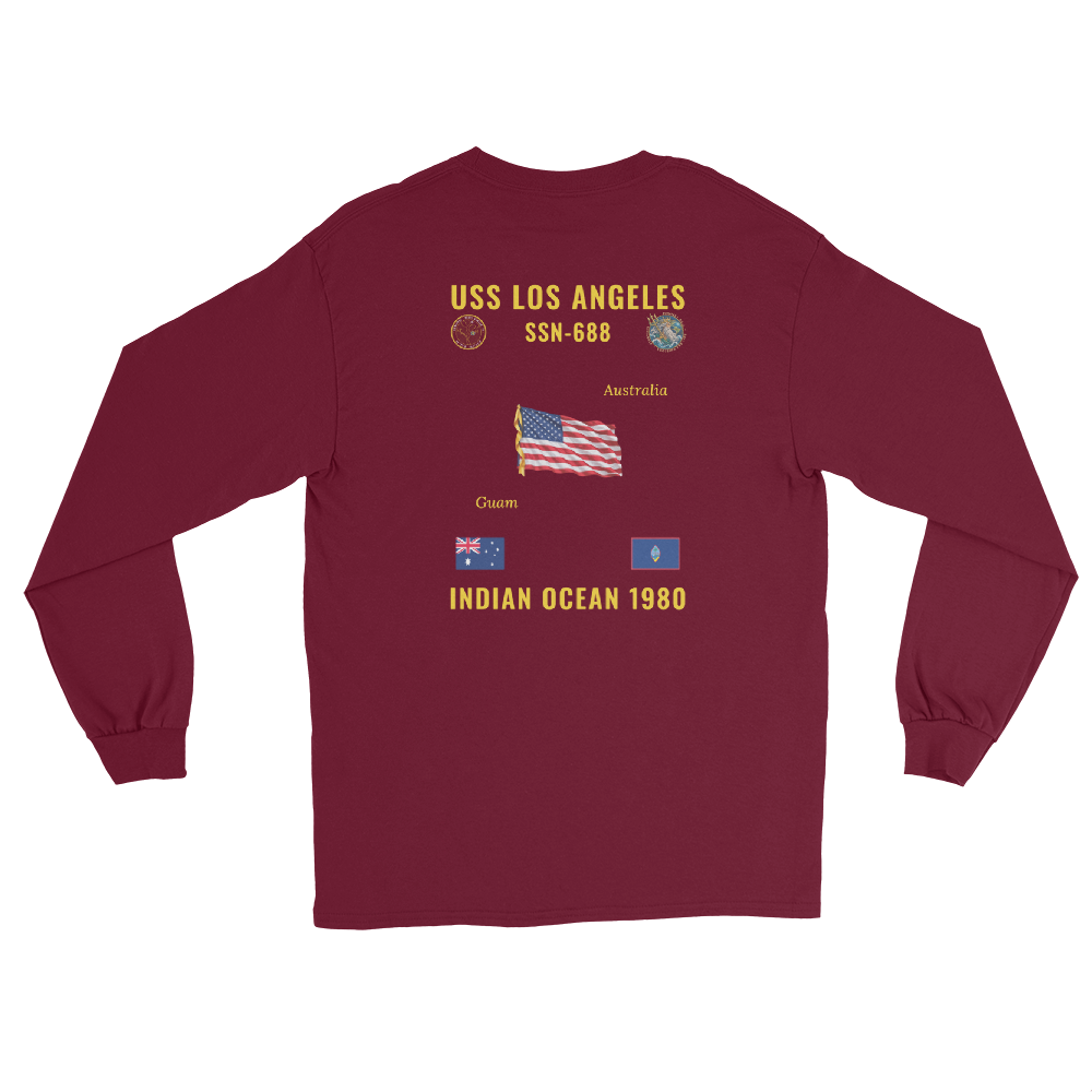 USS Los Angeles (SSN-688) 1980 Indian Ocean Long Sleeve Cruise Shirt