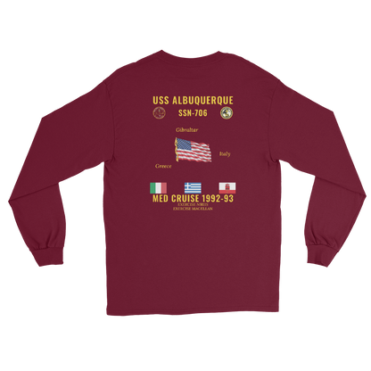 USS Albuquerque (SSN-706) 1992-93 Med Long Sleeve Cruise Shirt