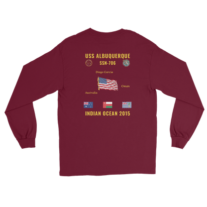 USS Albuquerque (SSN-706) 2015 Indian Ocean Long Sleeve Cruise Shirt