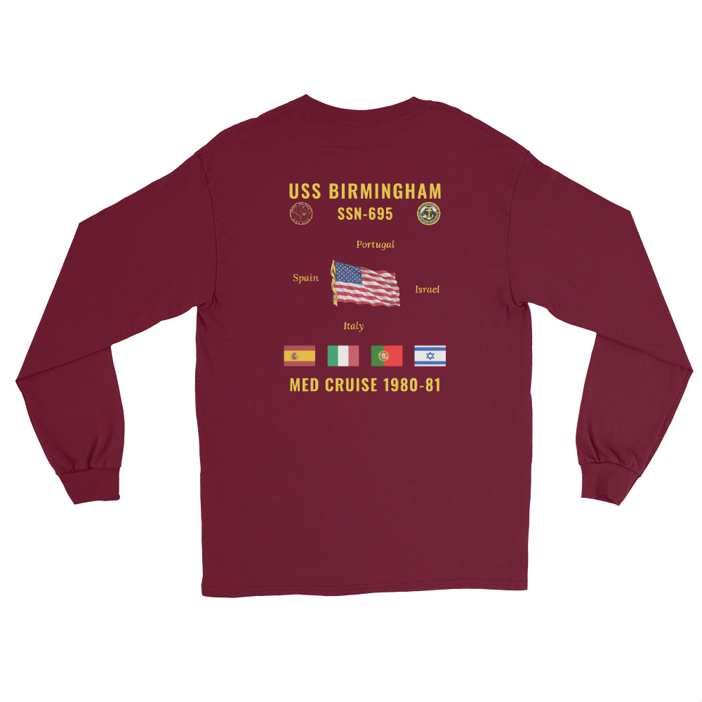 USS Birmingham (SSN-695) 1980-81 Med Long Sleeve Cruise Shirt