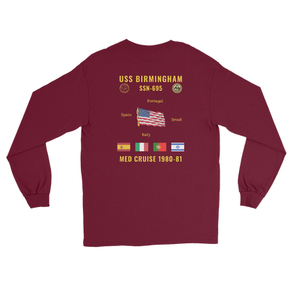 USS Birmingham (SSN-695) 1980-81 Med Long Sleeve Cruise Shirt