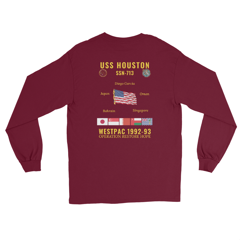USS Houston (SSN-713) 1992-93 WestPac Long Sleeve Cruise Shirt