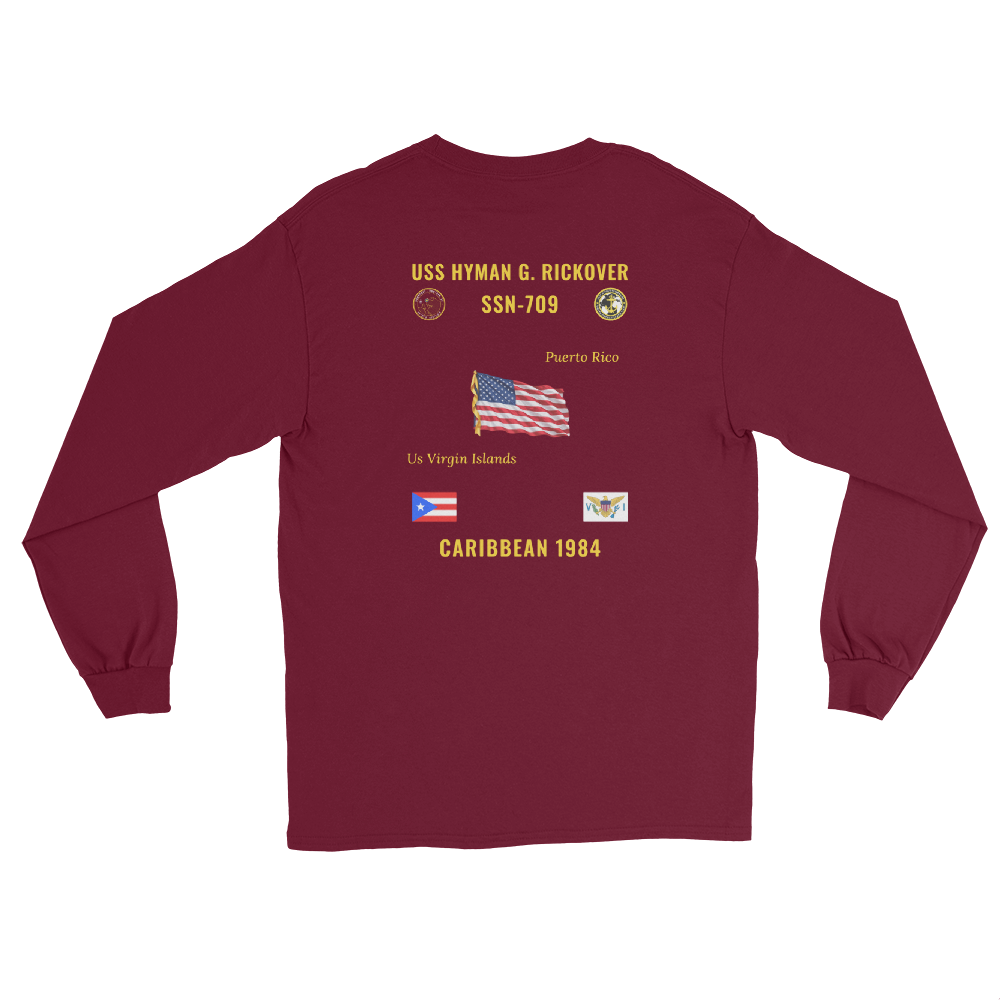 USS Hyman G. Rickover (SSN-709) 1984 Caribbean Long Sleeve Cruise Shirt