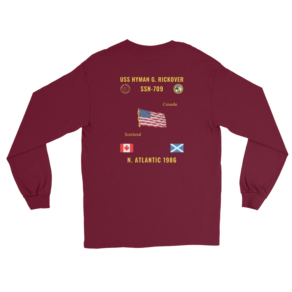 USS Hyman G. Rickover (SSN-709) 1986 N. Atlantic Long Sleeve Cruise Shirt