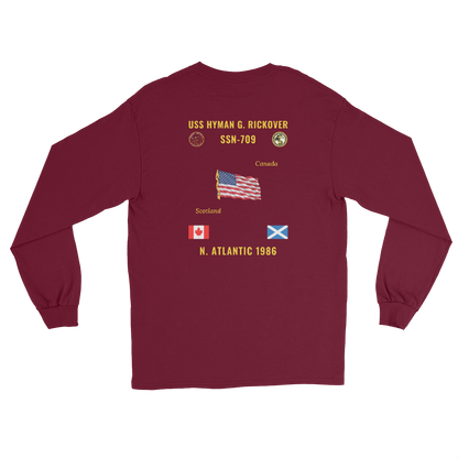 USS Hyman G. Rickover (SSN-709) 1986 N. Atlantic Long Sleeve Cruise Shirt
