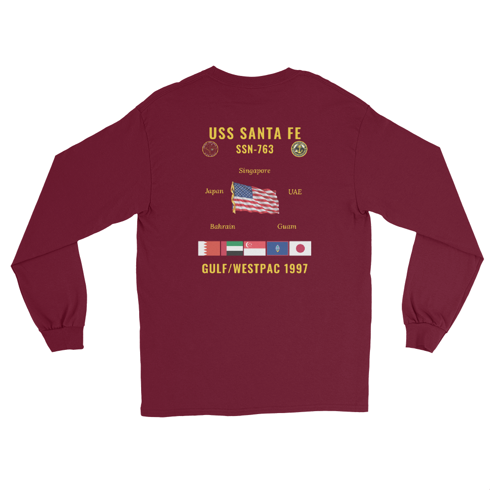USS Santa Fe (SSN-763) 1997 Gulf/WestPac Long Sleeve Cruise Shirt