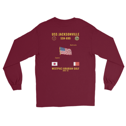 USS Jacksonville (SSN-699) 2012-13 WestPac/Arabian Gulf Long Sleeve Cruise Shirt
