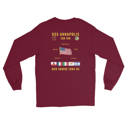 USS Annapolis (SSN-760) 1994-95 Med Long Sleeve Cruise Shirt