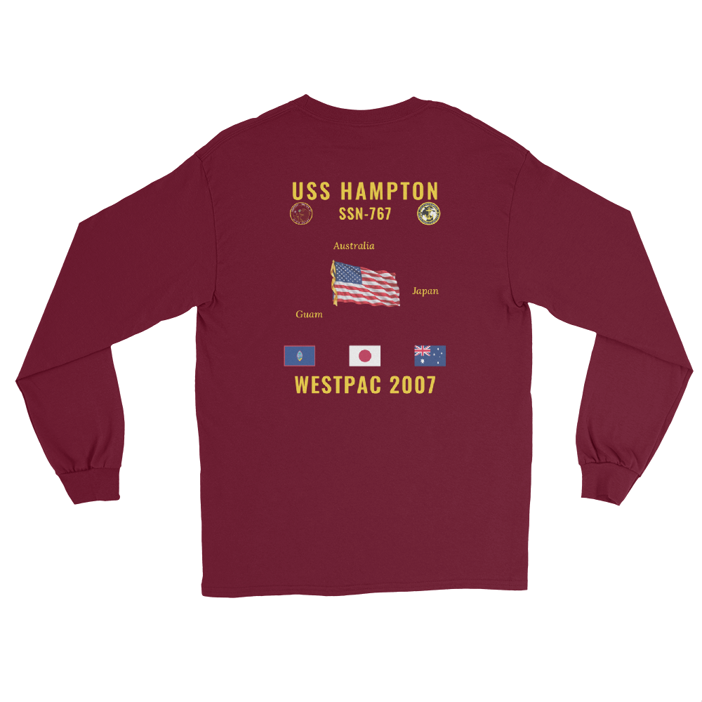 USS Hampton (SSN-767) 2007 WestPac Long Sleeve Cruise Shirt