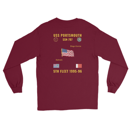 USS Portsmouth (SSN-707) 1995-96 5th Fleet Long Sleeve Cruise Shirt