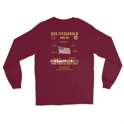 USS Fitzgerald (DDG-62) 2022 Indo-pacific/Gulf Long Sleeve Cruise Shirt