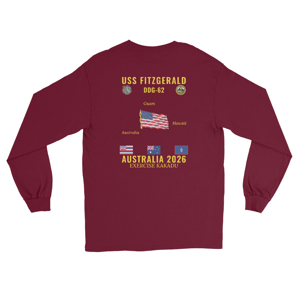 USS Fitzgerald (DDG-62) 2026 Australia Long Sleeve Cruise Shirt