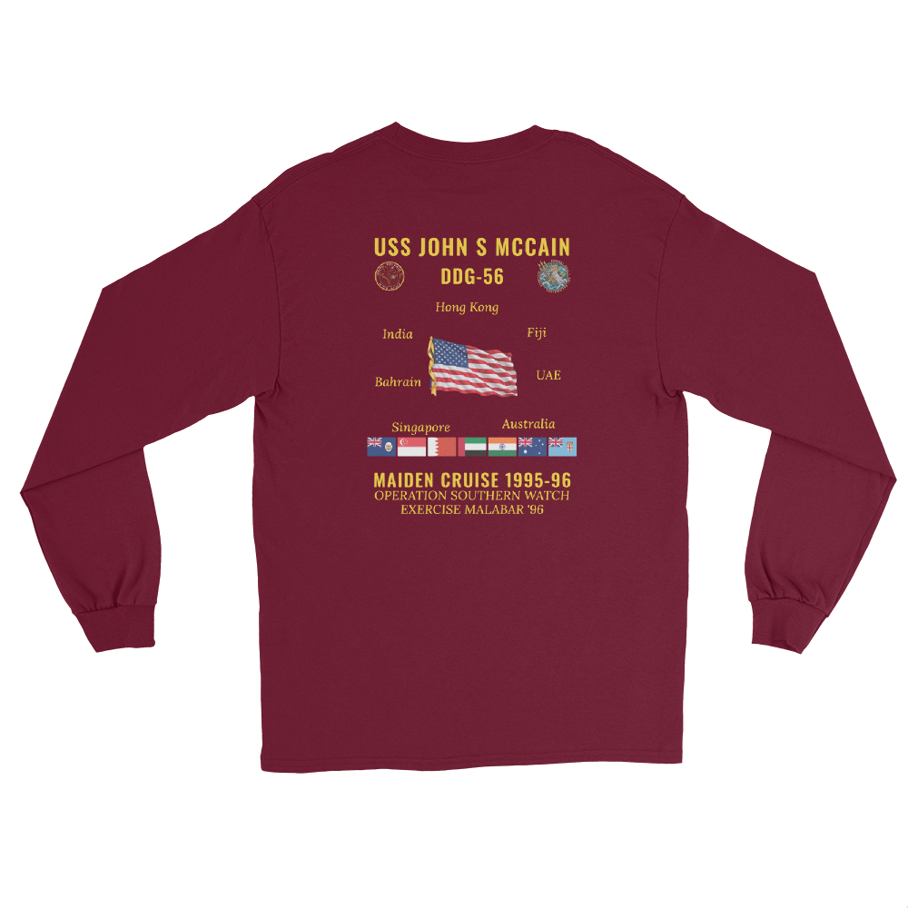 USS John S McCain (DDG-56) 1995-96 Maiden Long Sleeve Cruise Shirt
