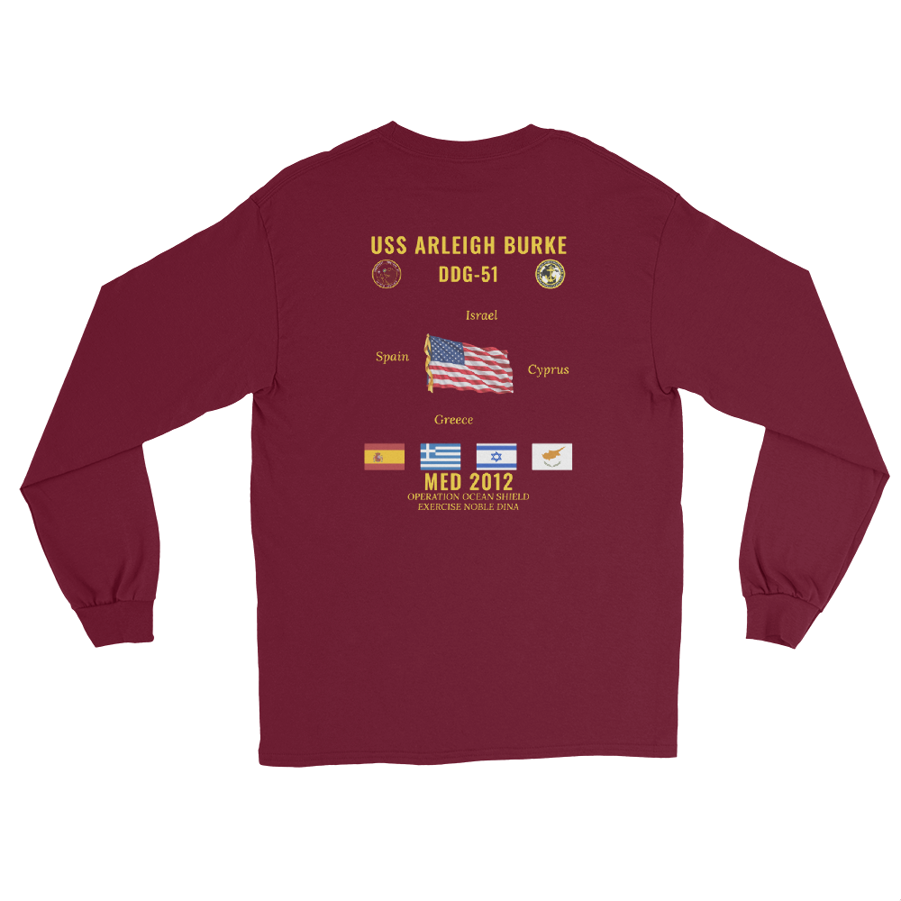 USS Arleigh Burke (DDG-51) 2012 Med Long Sleeve Cruise Shirt