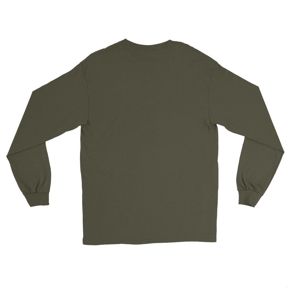 USS John Paul Jones (DDG-53) 1995 MAIDEN DEPLOYMENT Long Sleeve T-Shirt – back view, military green