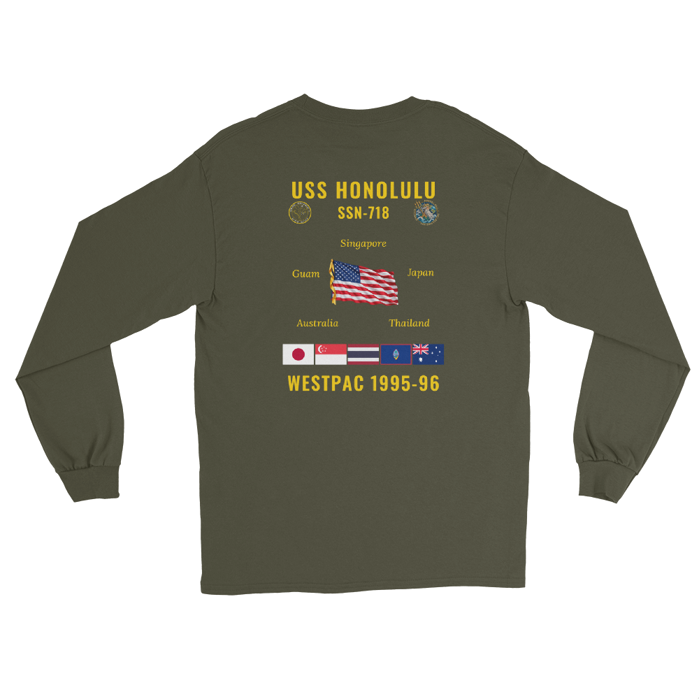 USS Honolulu (SSN-718) 1995-96 WestPac Long Sleeve Cruise Shirt