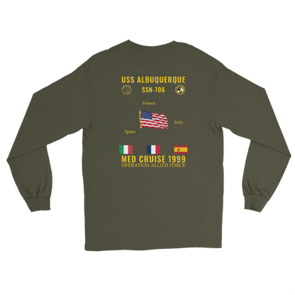 USS Albuquerque (SSN-706) 1999 Med Long Sleeve Cruise Shirt