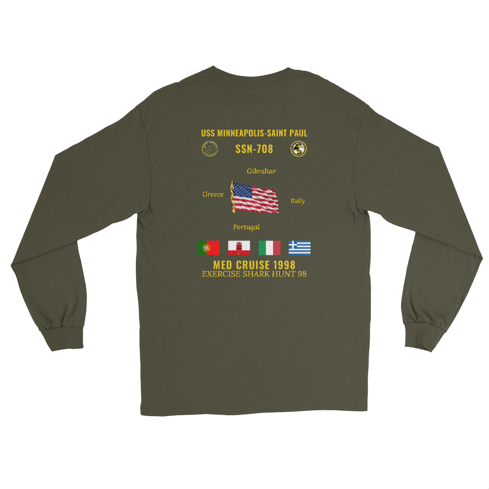 USS Minneapolis-Saint Paul (SSN-708) 1998 Med Long Sleeve Cruise Shirt