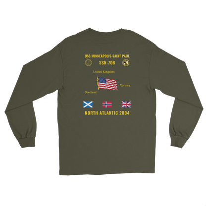 USS Minneapolis-Saint Paul (SSN-708) 2004 North Atlantic Long Sleeve Cruise Shirt