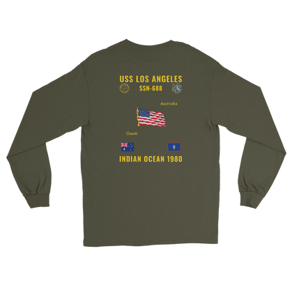 USS Los Angeles (SSN-688) 1980 Indian Ocean Long Sleeve Cruise Shirt