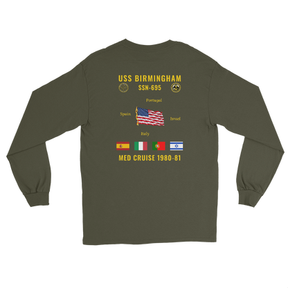 USS Birmingham (SSN-695) 1980-81 Med Long Sleeve Cruise Shirt