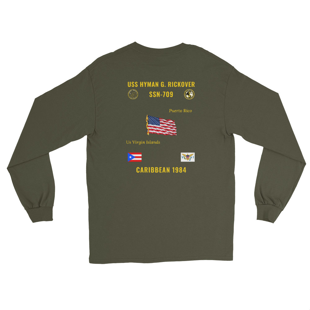 USS Hyman G. Rickover (SSN-709) 1984 Caribbean Long Sleeve Cruise Shirt