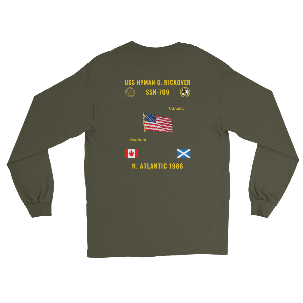 USS Hyman G. Rickover (SSN-709) 1986 N. Atlantic Long Sleeve Cruise Shirt