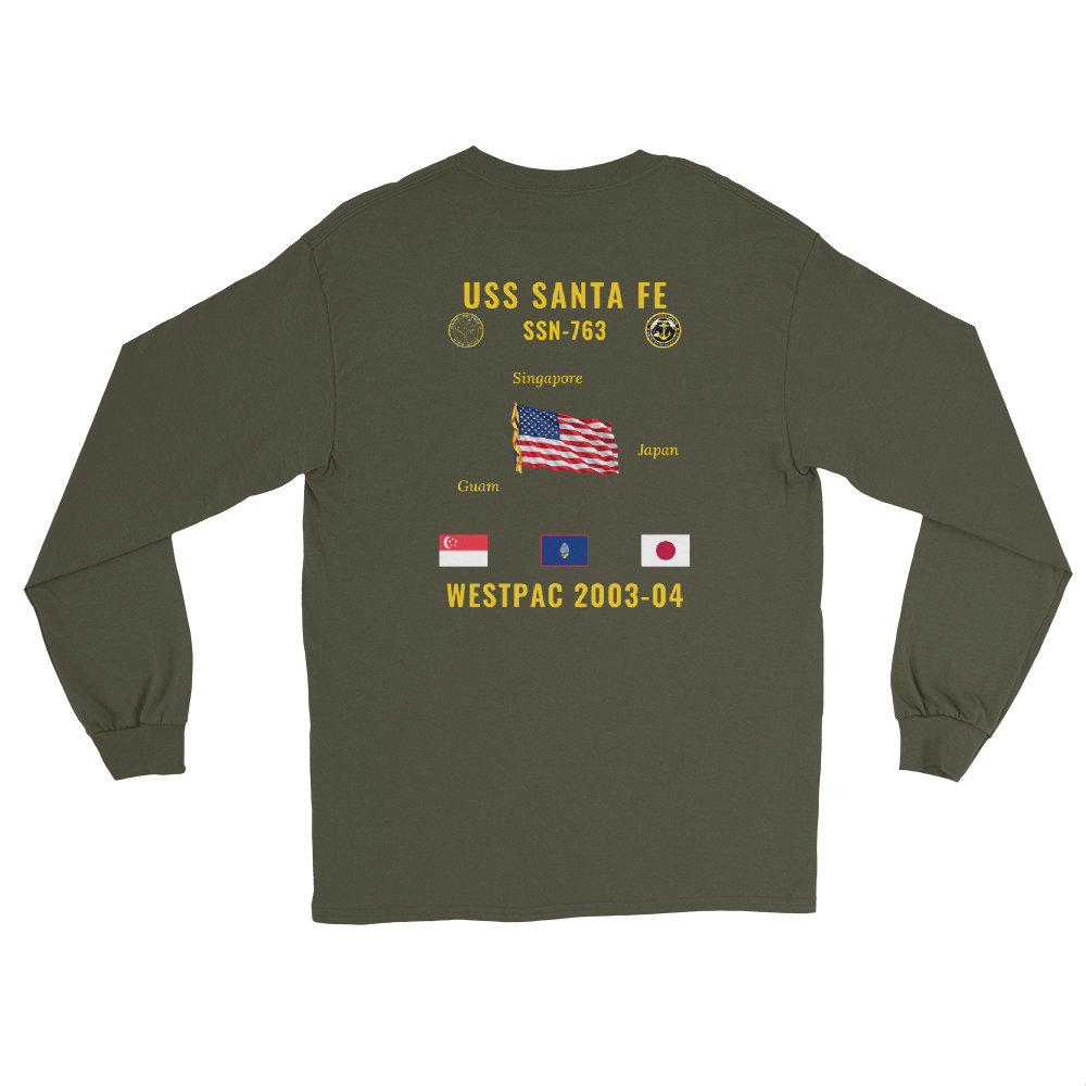 USS Santa Fe (SSN-763) 2003-04 WestPac Long Sleeve Cruise Shirt