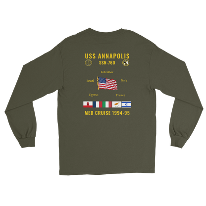 USS Annapolis (SSN-760) 1994-95 Med Long Sleeve Cruise Shirt