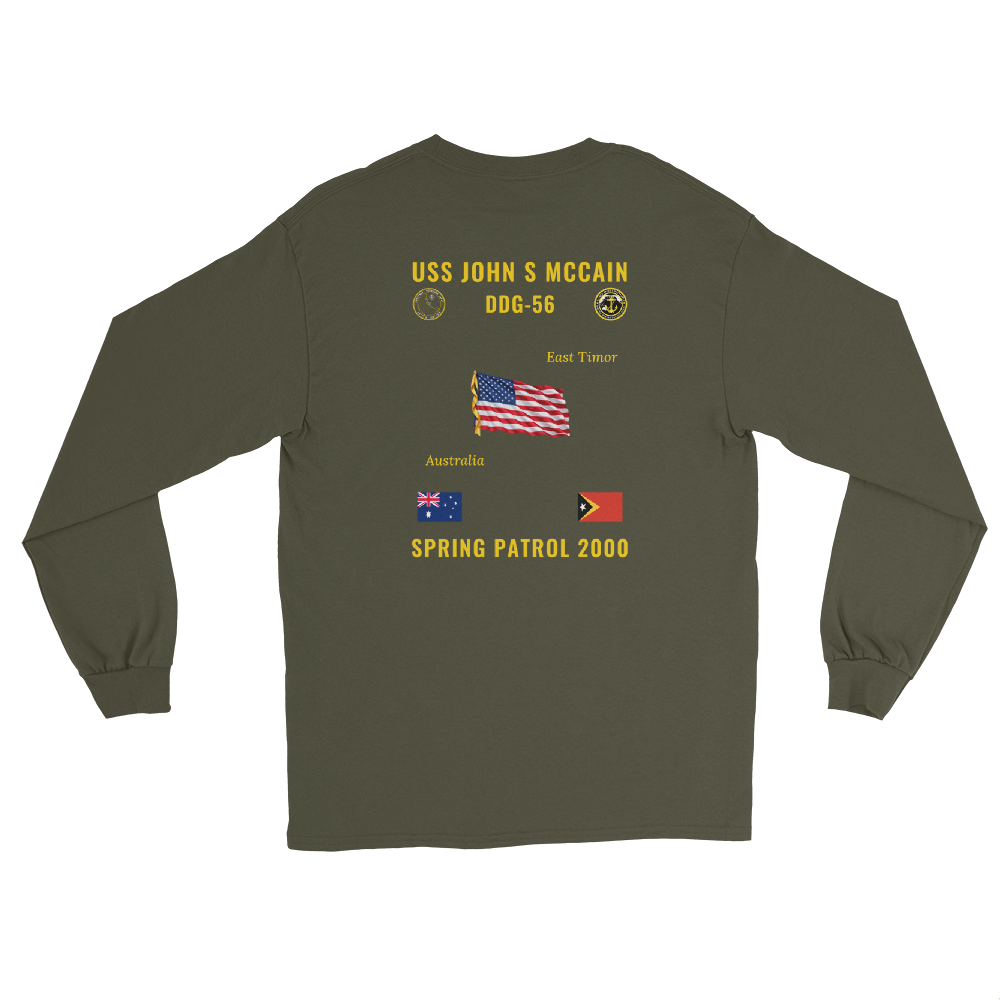 USS John S McCain (DDG-56) 2000 Spring Patrol Long Sleeve Cruise Shirt