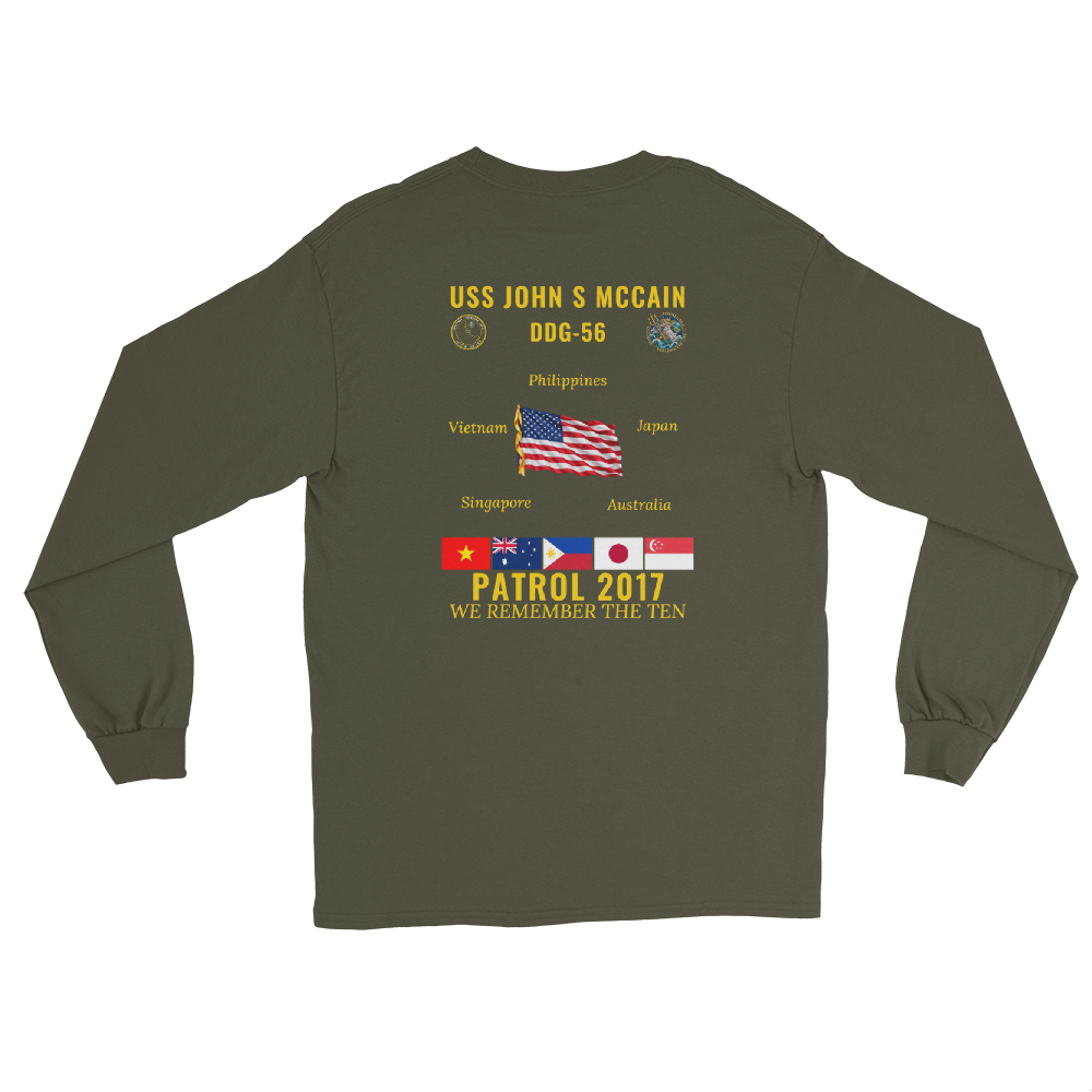 USS John S McCain (DDG-56) 2017 Patrol Long Sleeve Cruise Shirt