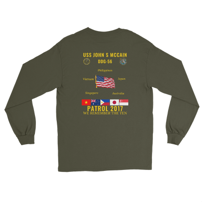 USS John S McCain (DDG-56) 2017 Patrol Long Sleeve Cruise Shirt