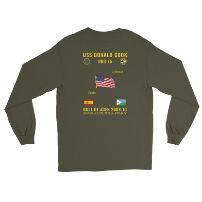 USS Donald Cook (DDG-75) 2009-10 Gulf Of Aden Long Sleeve Cruise Shirt