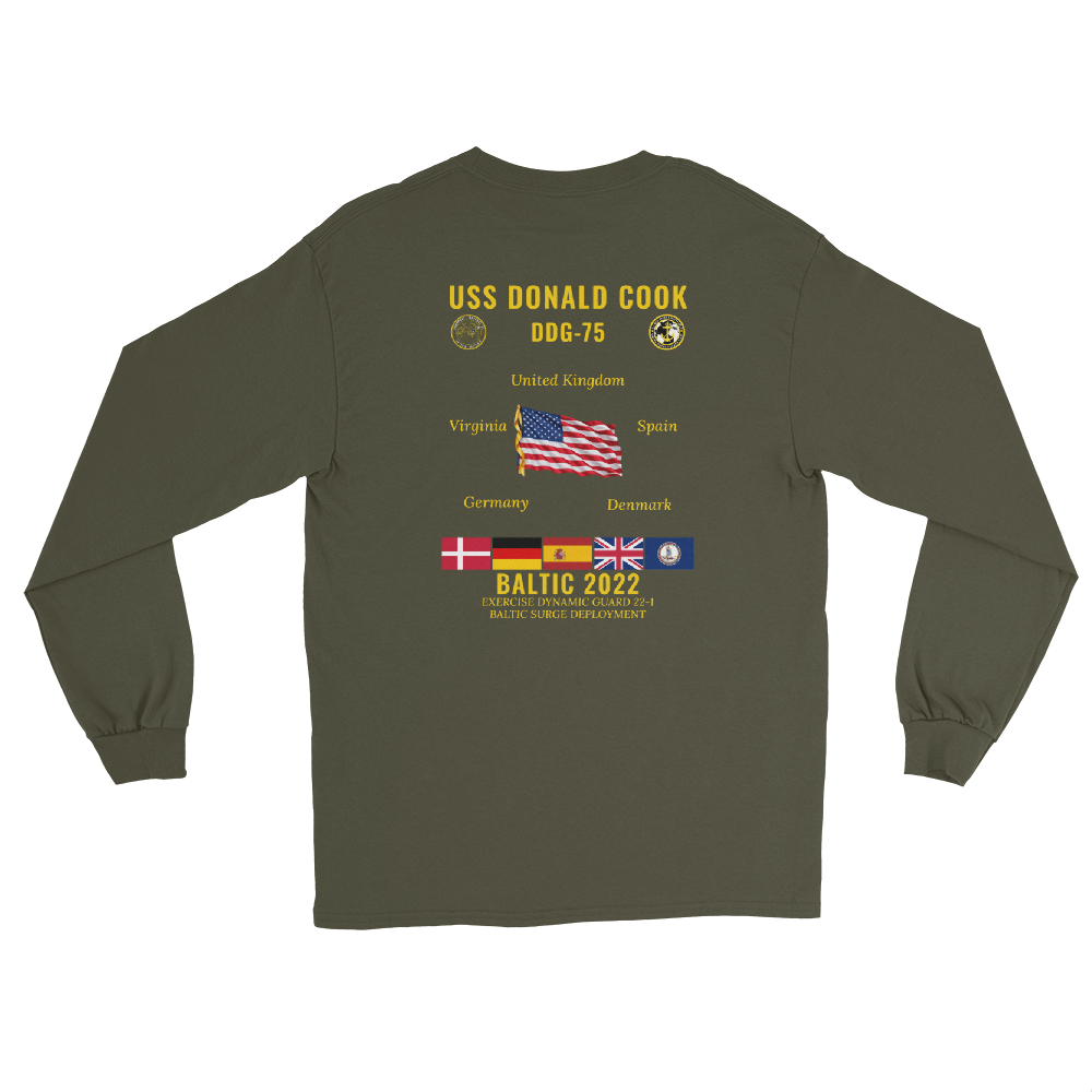 USS Donald Cook (DDG-75) 2022 Baltic Long Sleeve Cruise Shirt