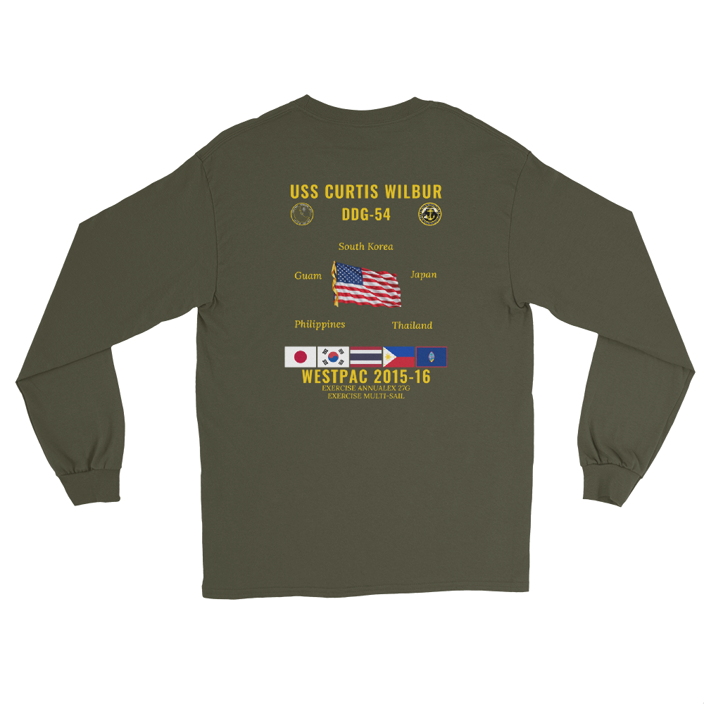 USS Curtis Wilbur (DDG-54) 2015-16 WestPac Long Sleeve Cruise Shirt